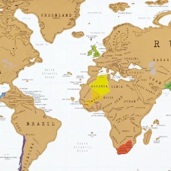 Christmas present perfection 💕Luckies of London scratch map of the world poster - Picture 3 of 5